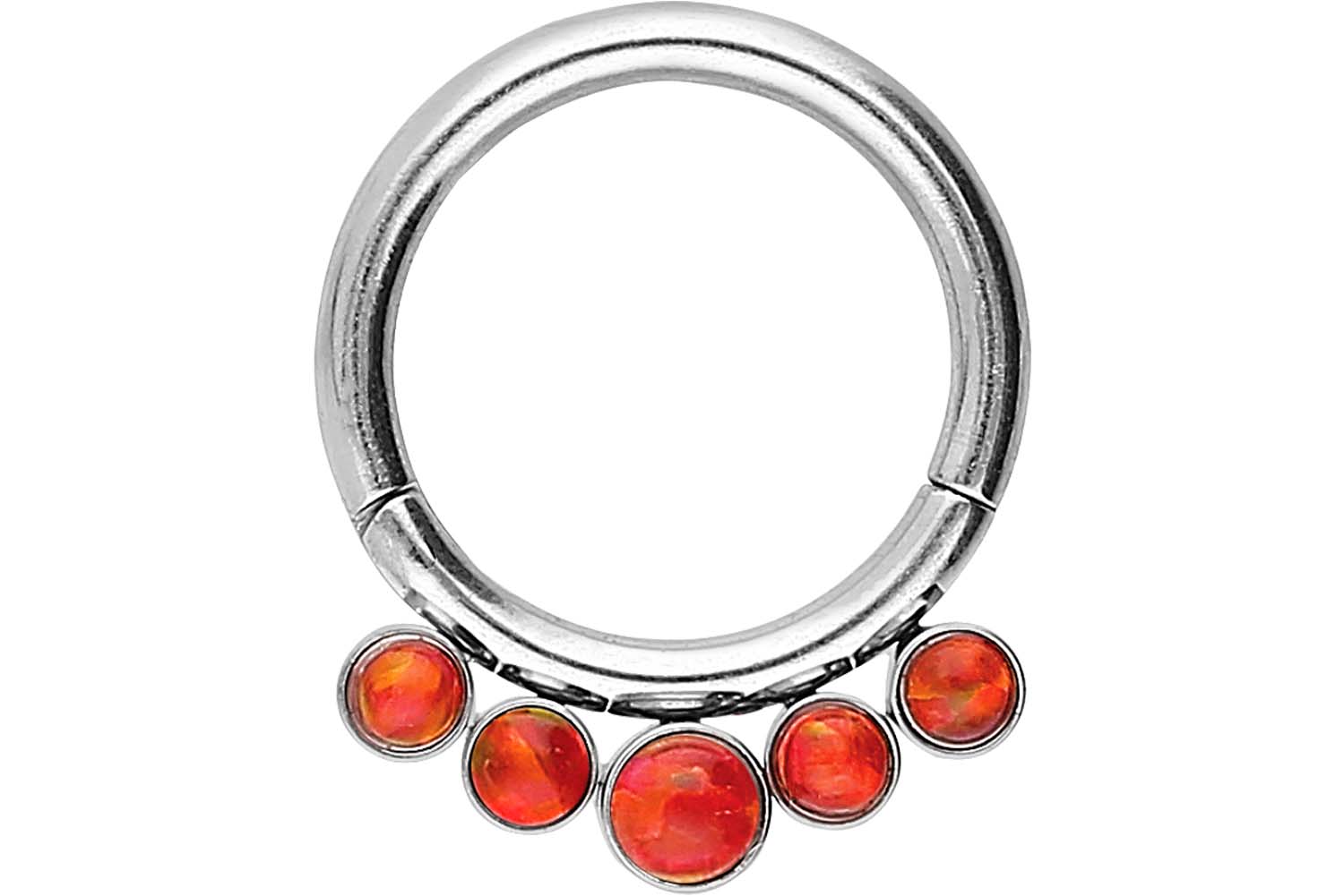 Chirurgenstahl Segmentring Clicker Piercing 5 SYNTHETISCHE OPALE ++SALE++